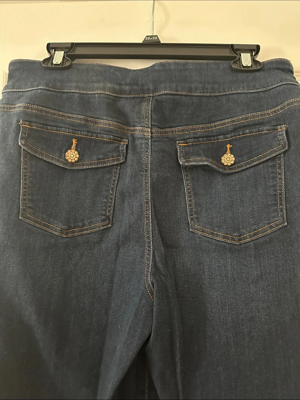 Chico's Pull-on Wide Leg Embellished Jeans - Picture 4 of 6